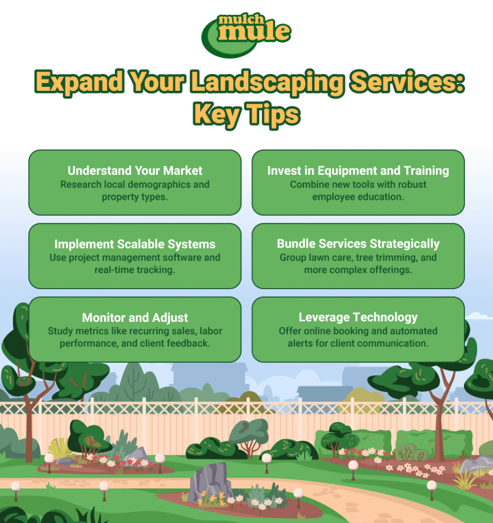 Key tips to expand landscaping services for better business growth and client satisfaction.