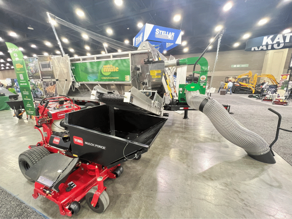 Advanced equipment showcased at the expo for landscaping and maintenance solutions.