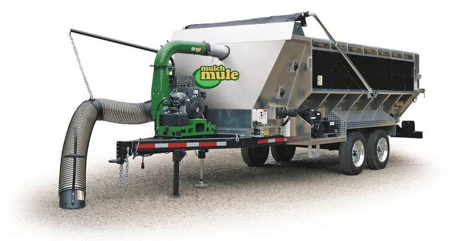 Heavy-duty material handling trailer for efficient transport and unloading.