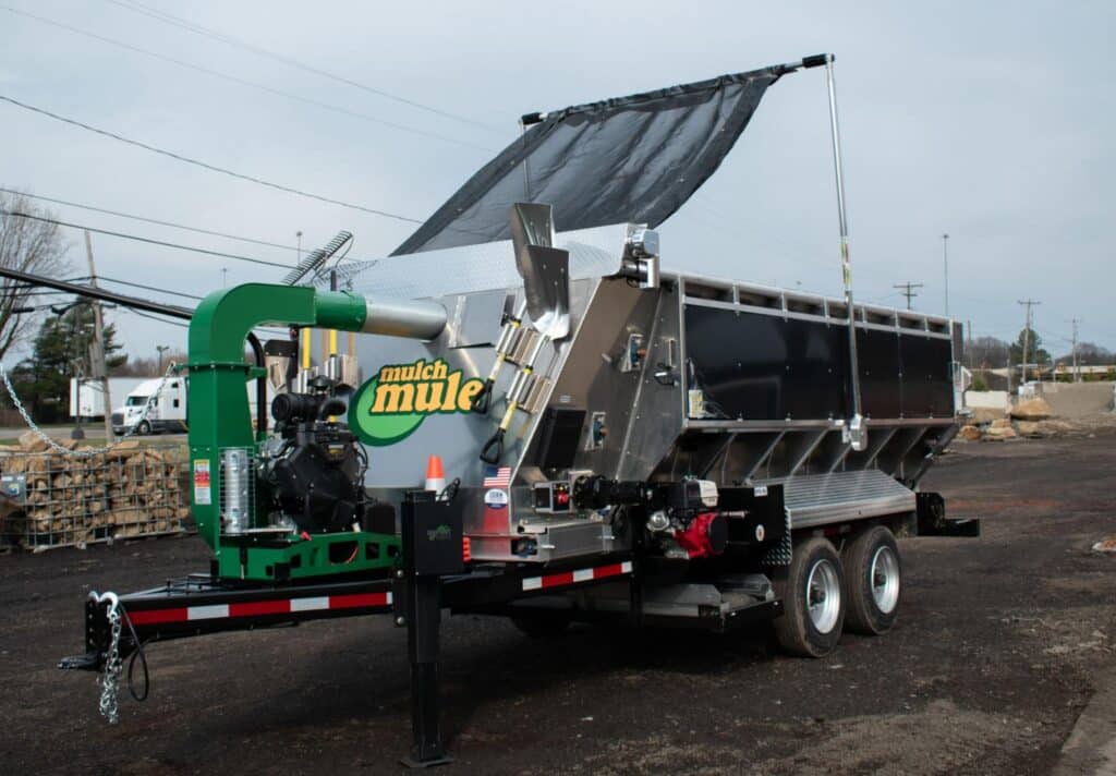 bulk landscaping supplies concept with Mulch Mule trailer