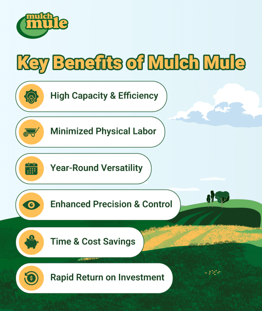 Discover the key benefits of Mulch Mule for efficient landscaping and gardening.