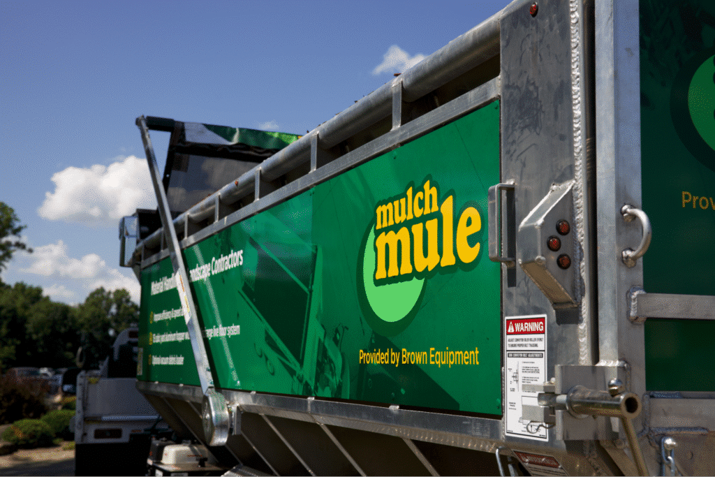 Mulch Mule automated material handling equipment showcasing reliable mulch delivery.