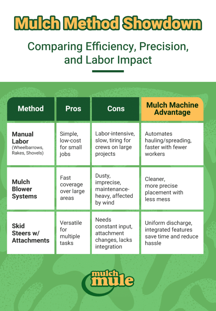 Comparative analysis of mulch methods, highlighting pros, cons, and the mulch machine advantage.