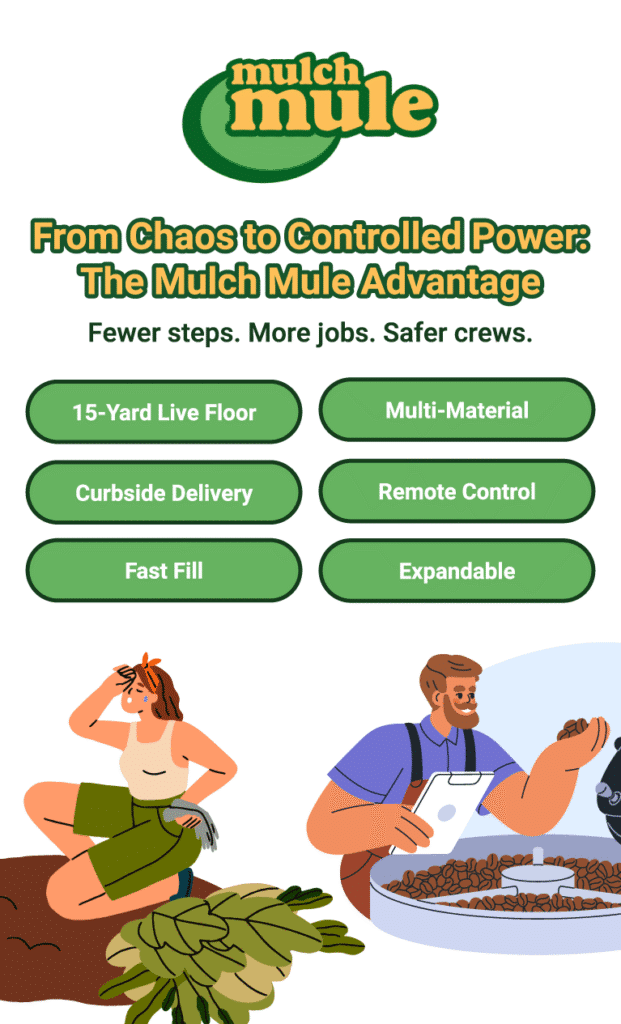 Discover the Mulch Mule advantage for efficient landscaping and improved crew safety.