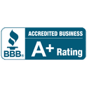 BBB Accredited Business logo showcasing A+ rating for trust and quality.