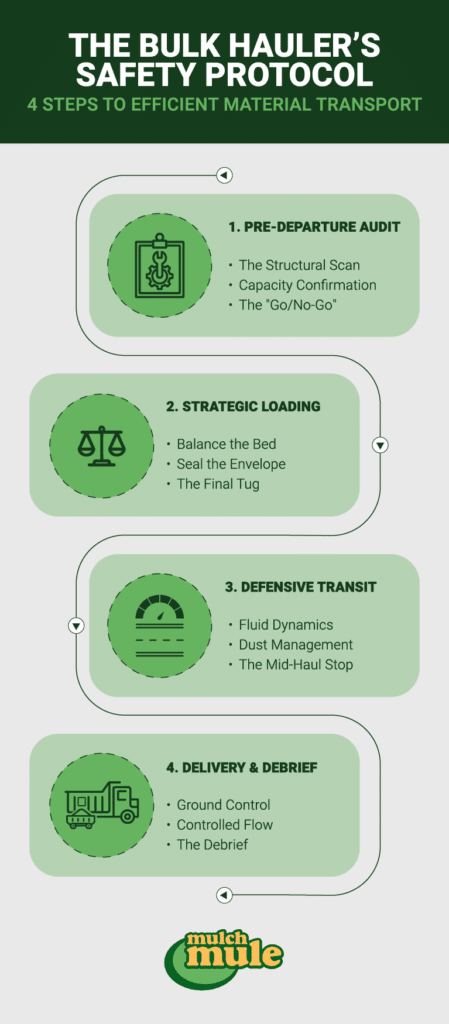 Bulk hauler safety protocols for efficient material transport in four essential steps.