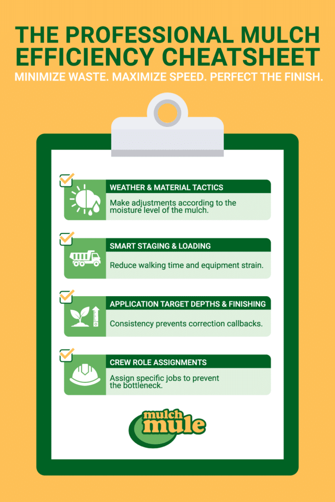 Professional mulch efficiency guide for optimal application techniques and team management.
