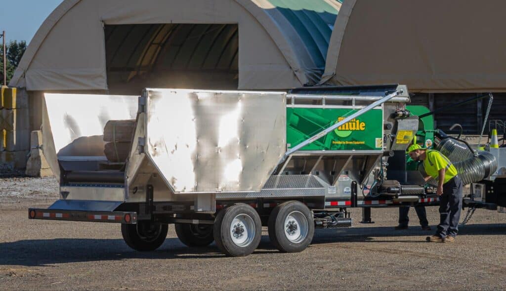 Efficiently transport bulky landscaping materials with the Mulch Mule trailer.